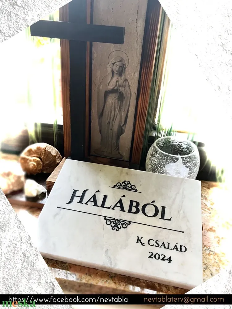 Márvány hálatábla „Hálából